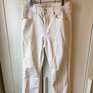 American Eagle | White Mid-rise Skinny Kick Jeans